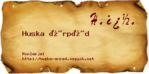Huska Árpád névjegykártya
